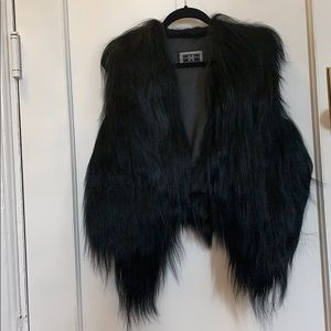 Fur Vest  Black Tibetan Lamb Fur L-XL